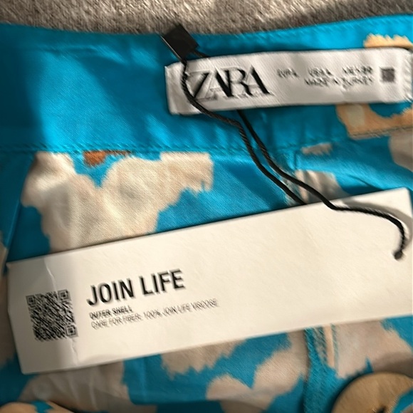 NWT ZARA FLOWING TROUSER SZ L 100% VISCOSE WIDE LEG PANT - Picture 7 of 12